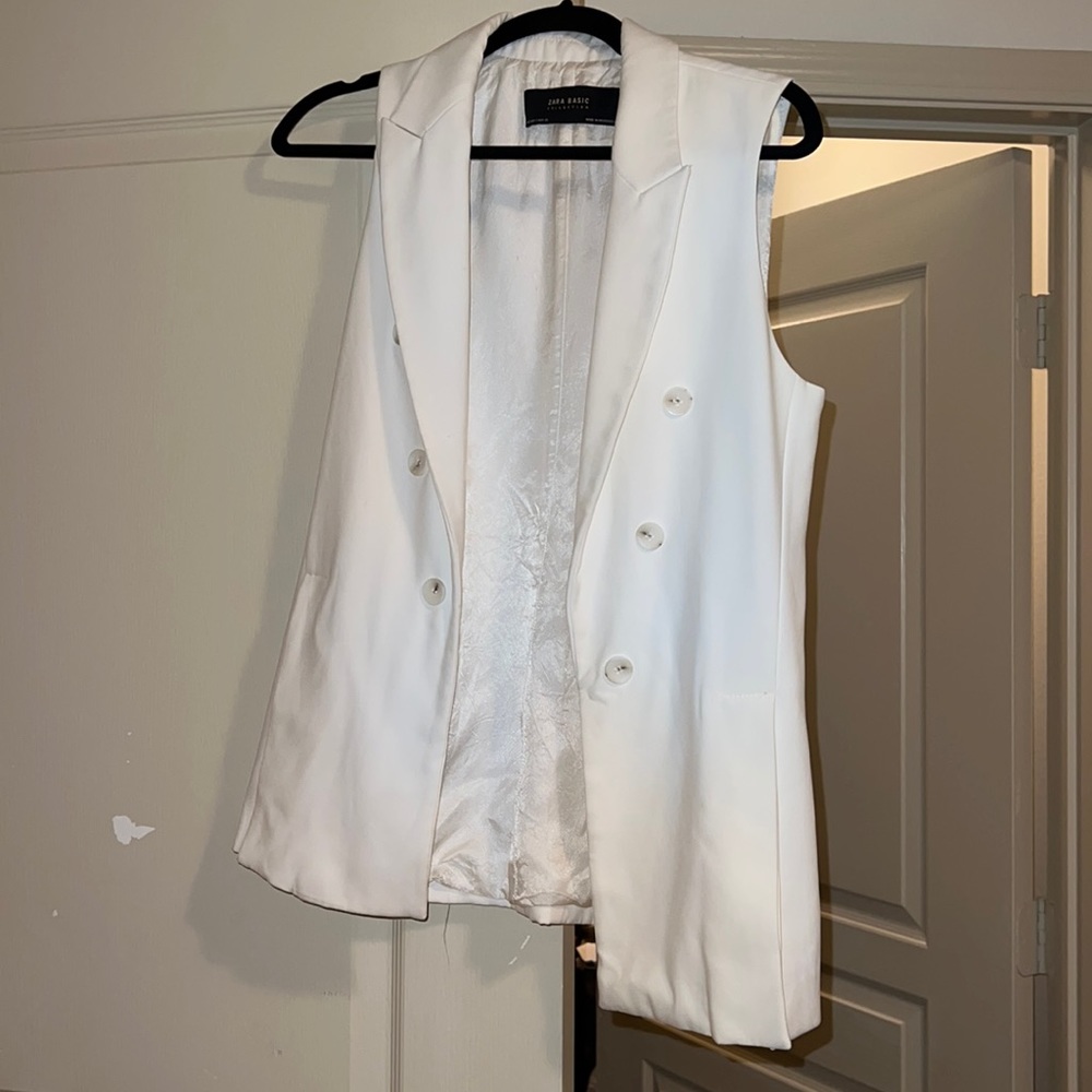 Zara White Vest